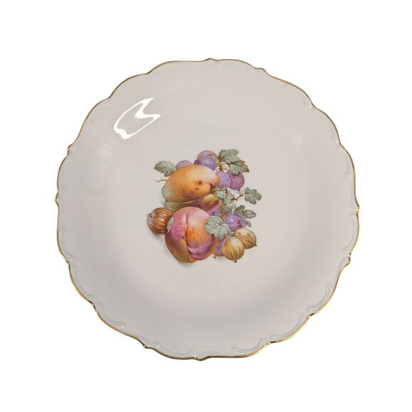 Vintage Bavarian Fruit Design Plate Gold Trim Bavaria Schumann Germany 56 - Picture 5 of 10